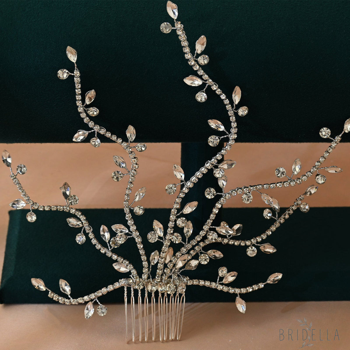 Silver Rhinestone Bridal Tiara Wedding Headpiece - Bridella BHP481-S - Silvery - HEADWEAR