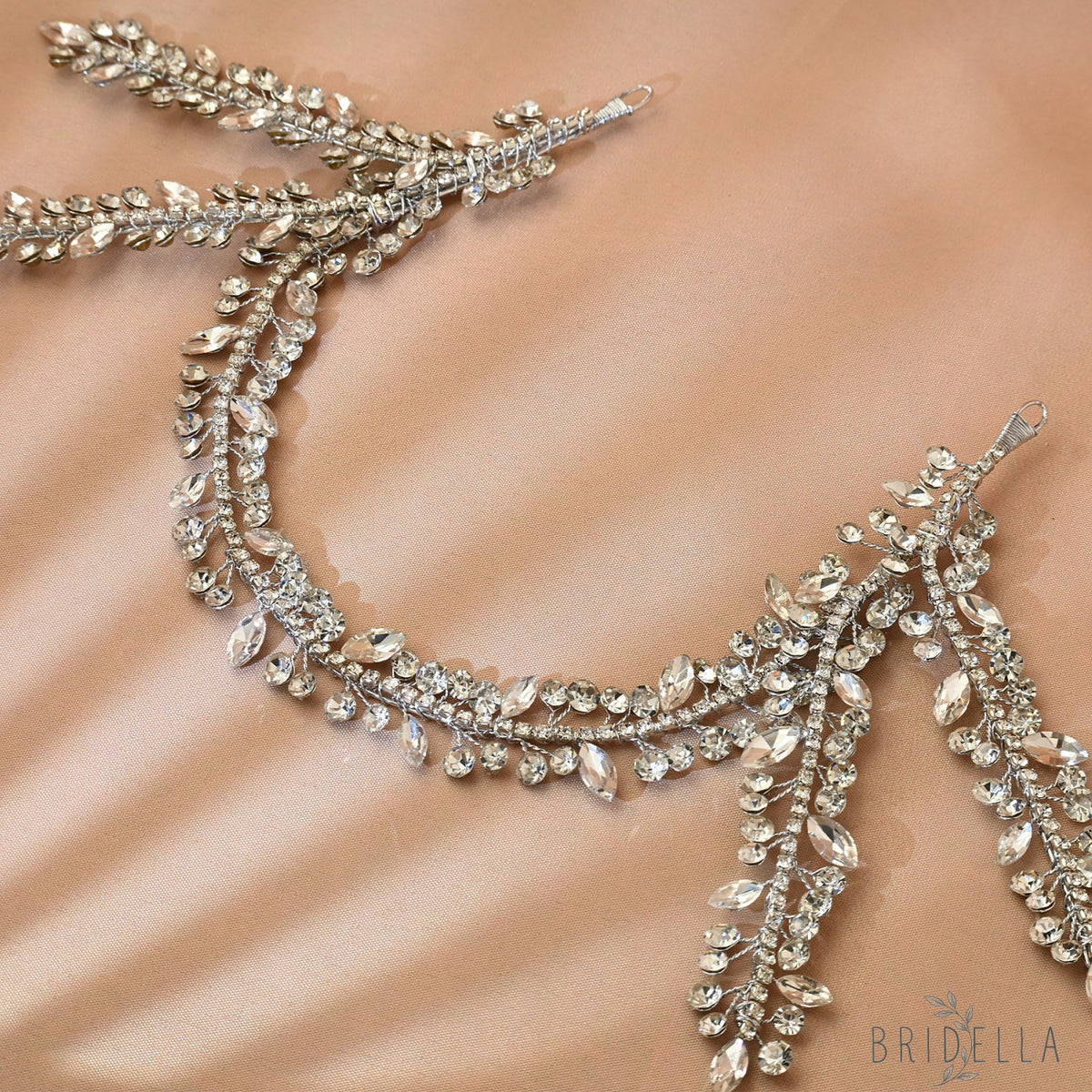 Silver Rhinestone Bridal Tiara Wedding Headpiece - Bridella BHP496-S - Silvery - HEADWEAR