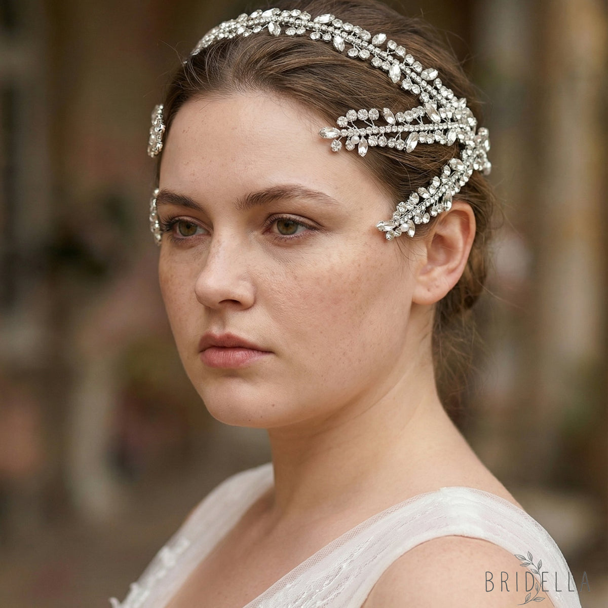 Silver Rhinestone Bridal Tiara Wedding Headpiece - Bridella BHP496-S - Silvery - HEADWEAR