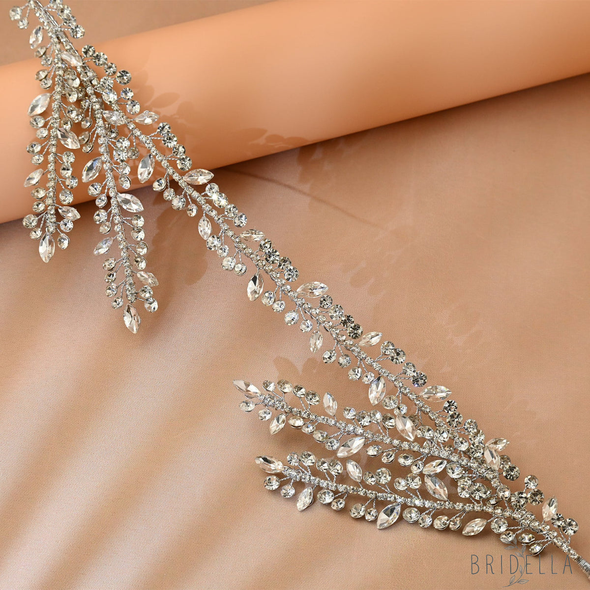 Silver Rhinestone Bridal Tiara Wedding Headpiece - Bridella BHP496-S - Silvery - HEADWEAR