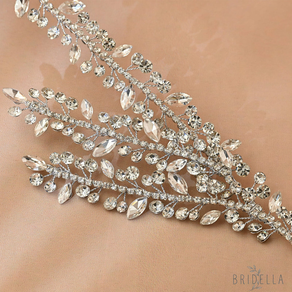 Silver Rhinestone Bridal Tiara Wedding Headpiece - Bridella BHP496-S - Silvery - HEADWEAR
