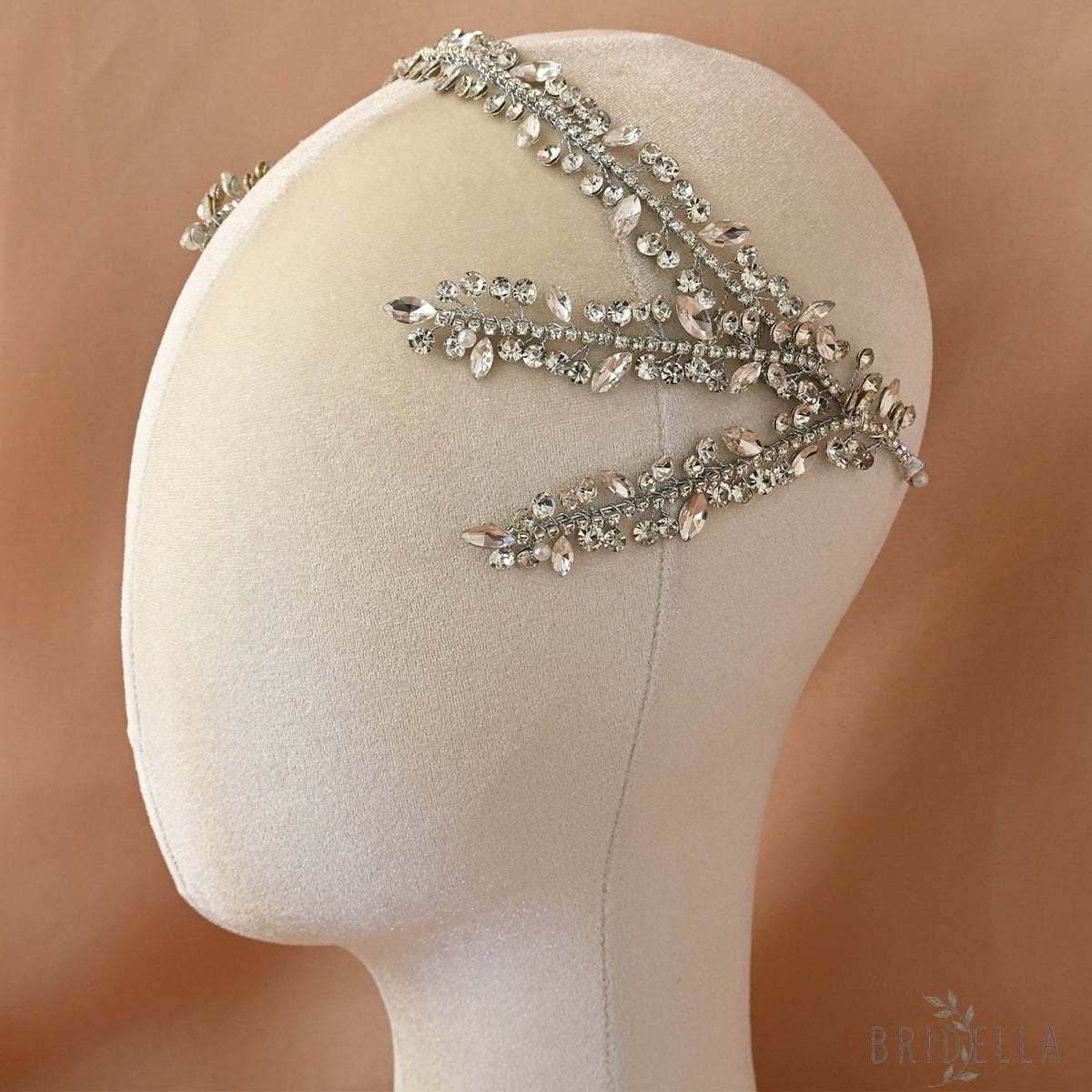 Silver Rhinestone Bridal Tiara Wedding Headpiece - Bridella BHP496-S - Silvery - HEADWEAR