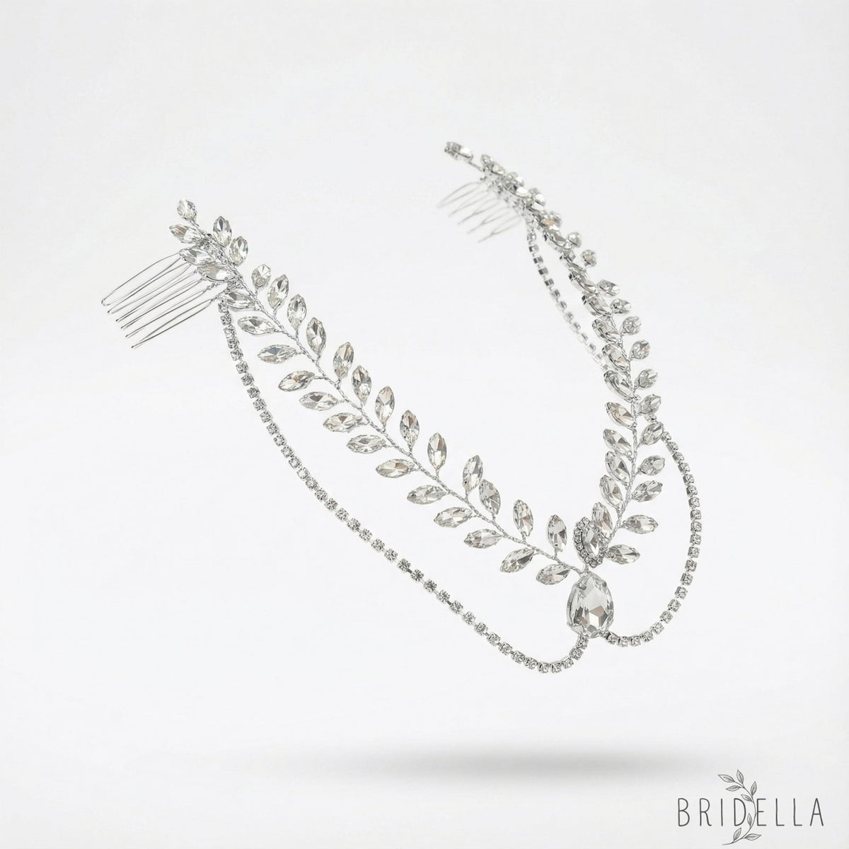 Silver Rhinestone Bridal Tiara Wedding Headpiece - Bridella BHP524-S - Silvery - HEADWEAR