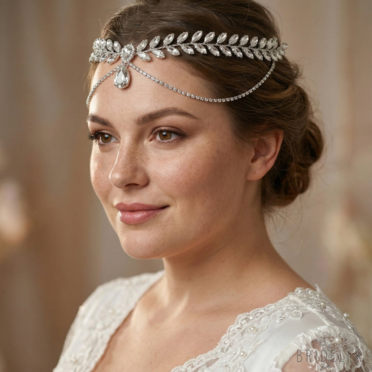 Silver Rhinestone Bridal Tiara Wedding Headpiece - Bridella BHP524-S - Silvery - HEADWEAR