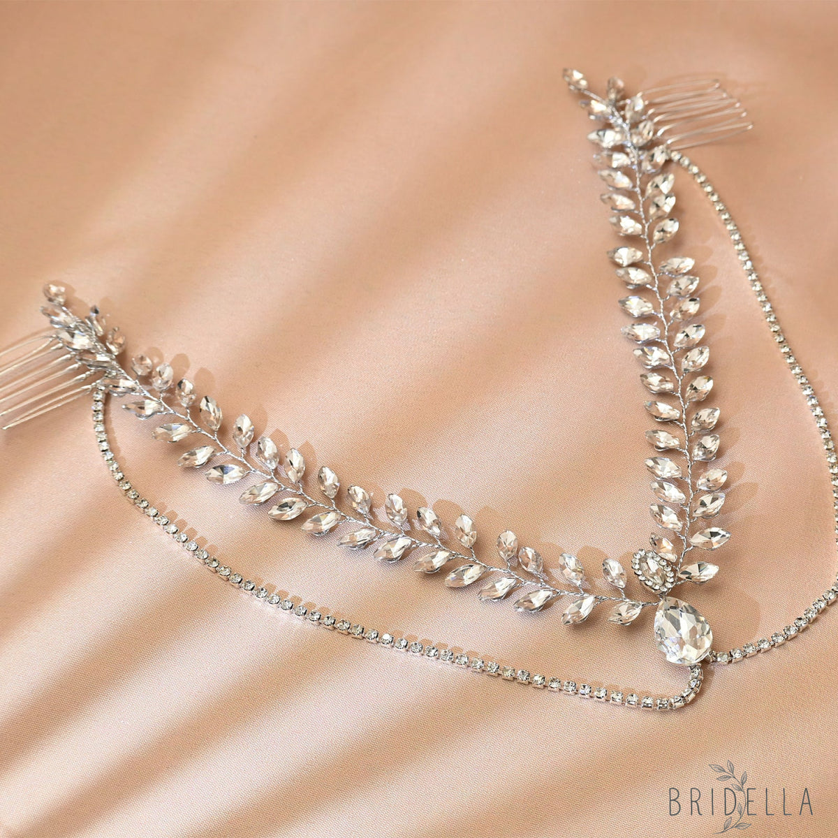 Silver Rhinestone Bridal Tiara Wedding Headpiece - Bridella BHP524-S - Silvery - HEADWEAR