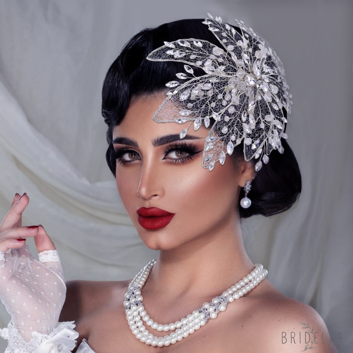 BHP217-S silver rhinestone crystal crown