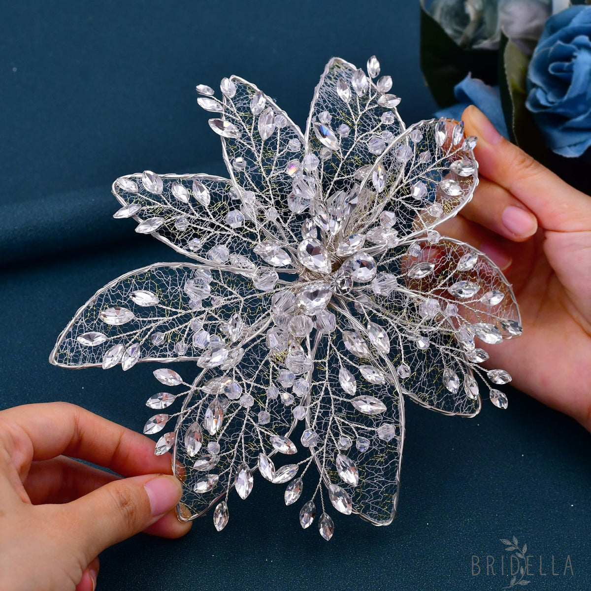 BHP217-S silver rhinestone crystal crown