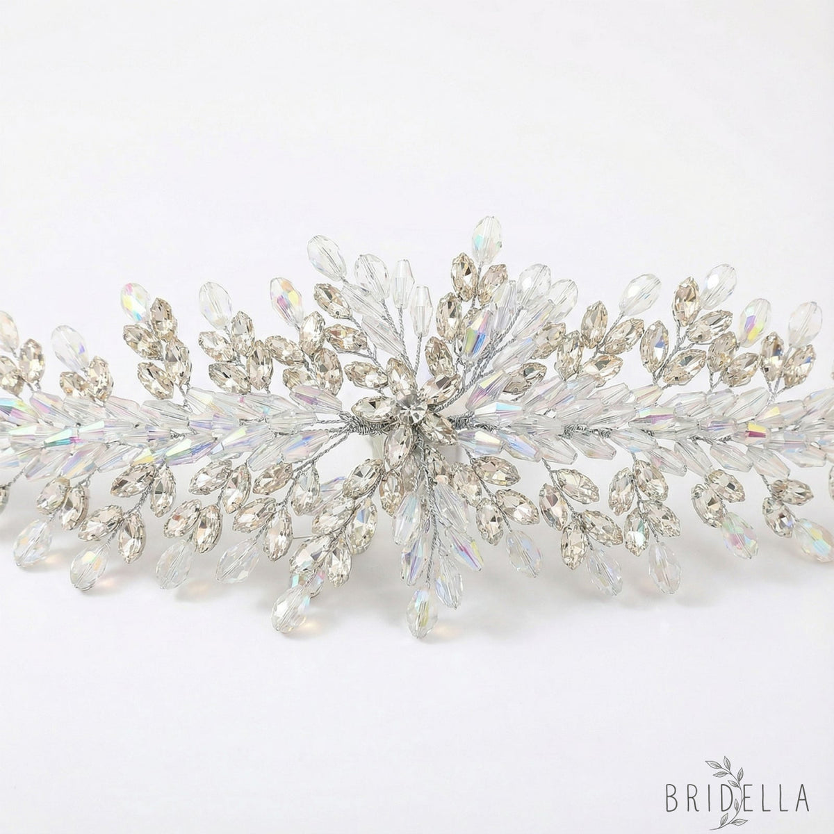 Silver Rhinestone Crystal Bridal Headband Hairpiece - Bridella BHP539-S - Silvery - HEADWEAR