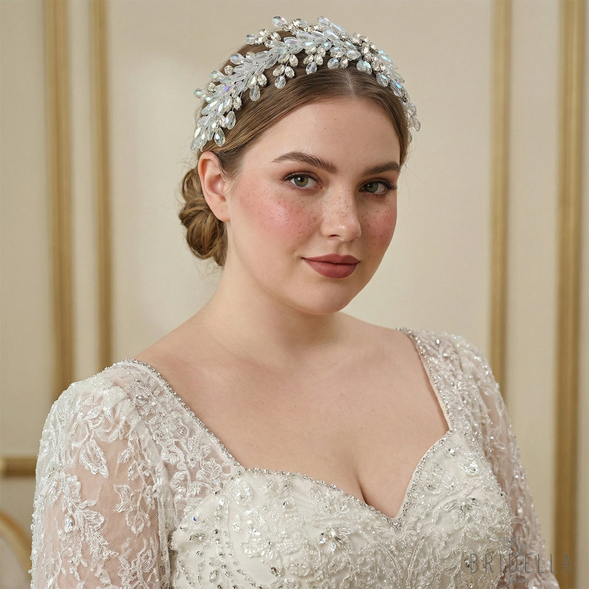 Silver Rhinestone Crystal Bridal Headband Hairpiece - Bridella BHP539-S - Silvery - HEADWEAR