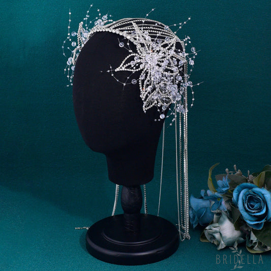BHP750-S silver rhinestone crystal headband