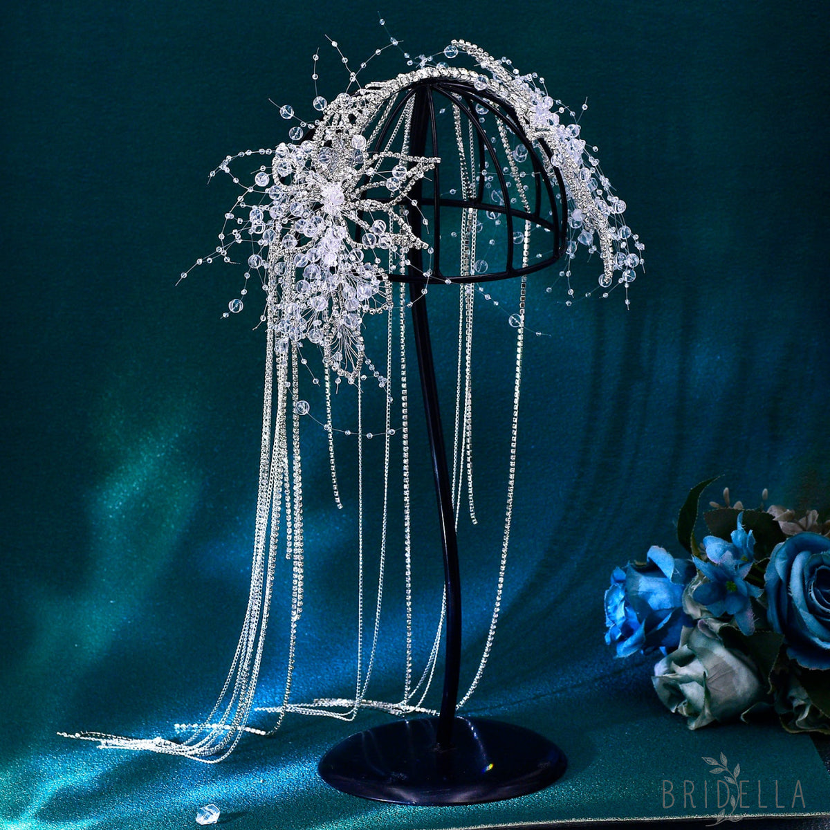 BHP750-S silver rhinestone crystal headband