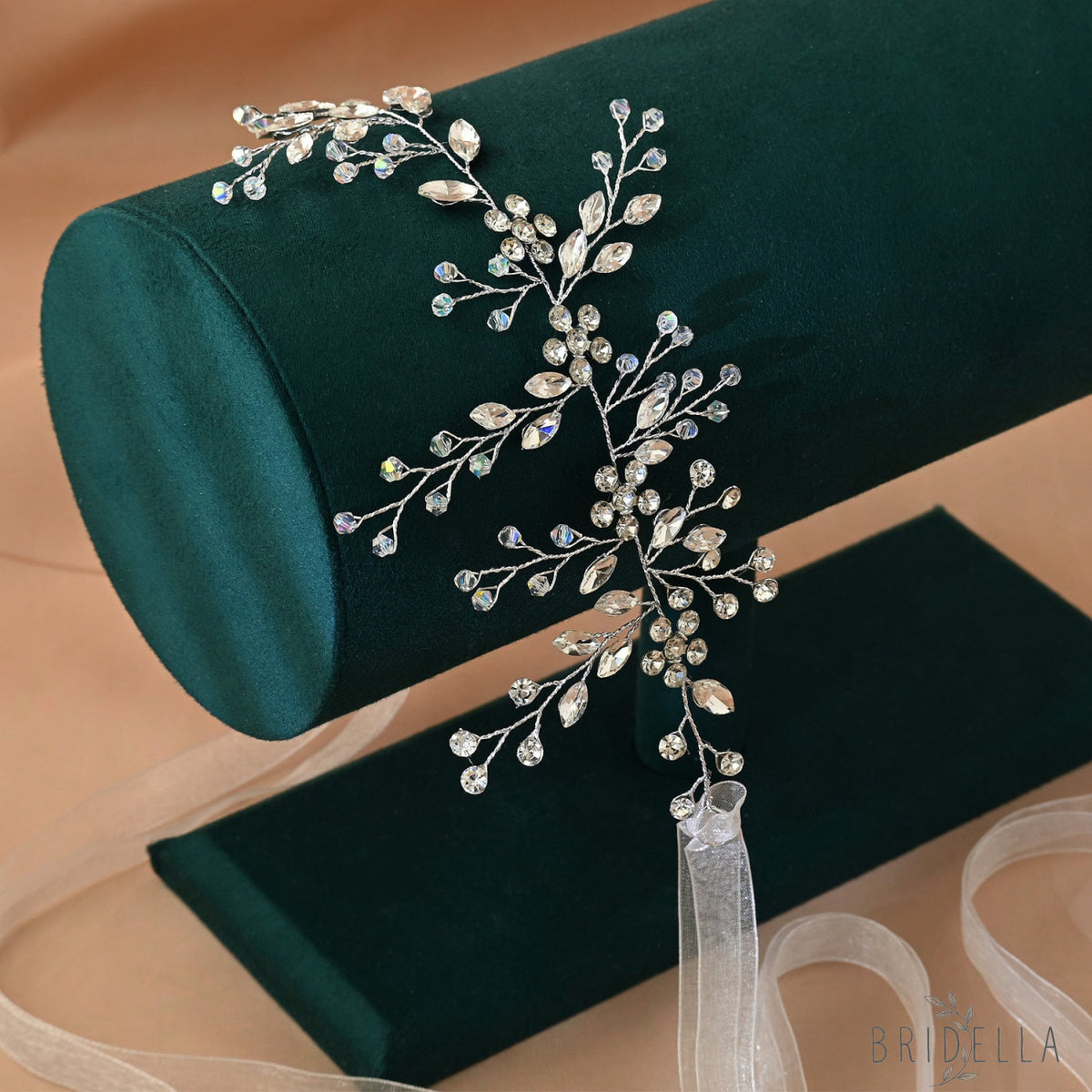 Silver Rhinestone Crystal Bridal Headband Wedding Hairpiece - Bridella BHP65-S - HEADWEAR