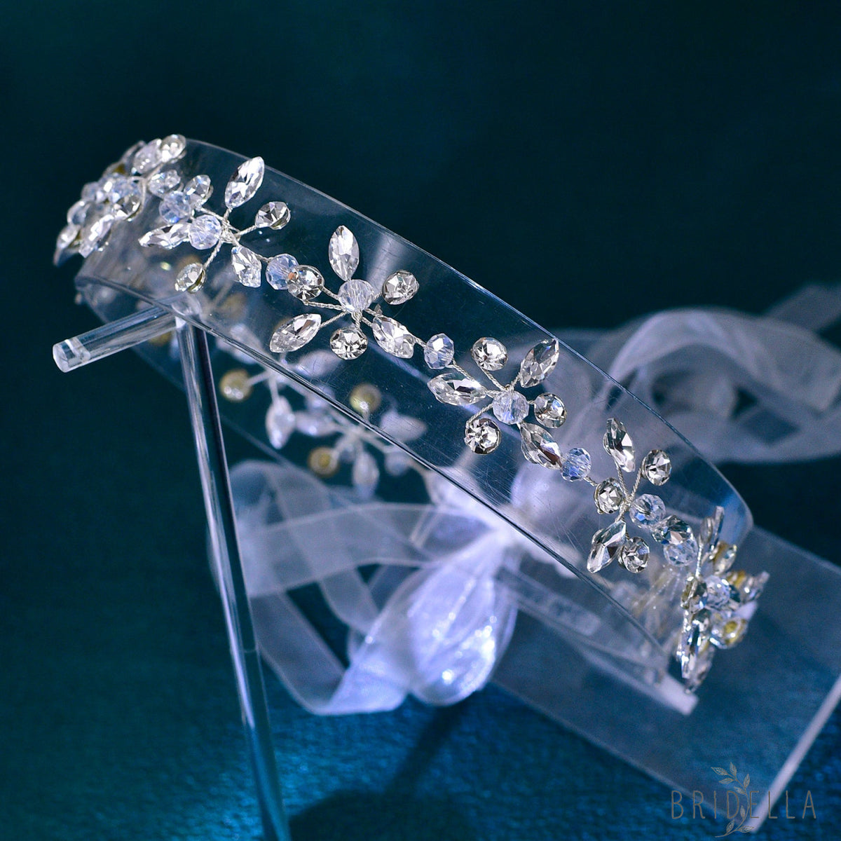 BHP731-S silver rhinestone crystal tiara