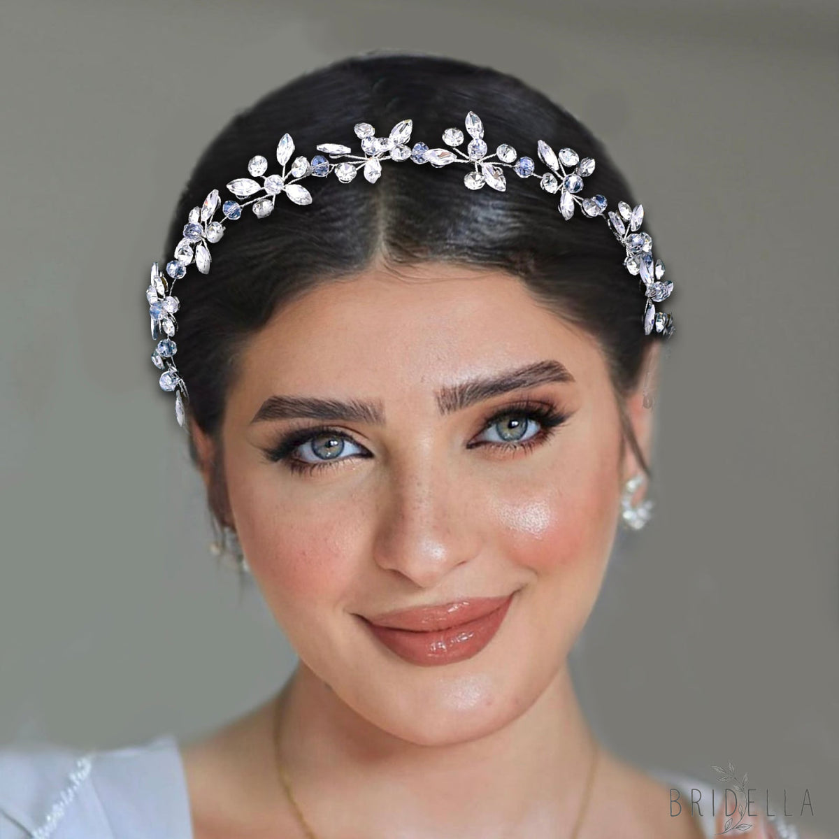 BHP731-S silver rhinestone crystal tiara