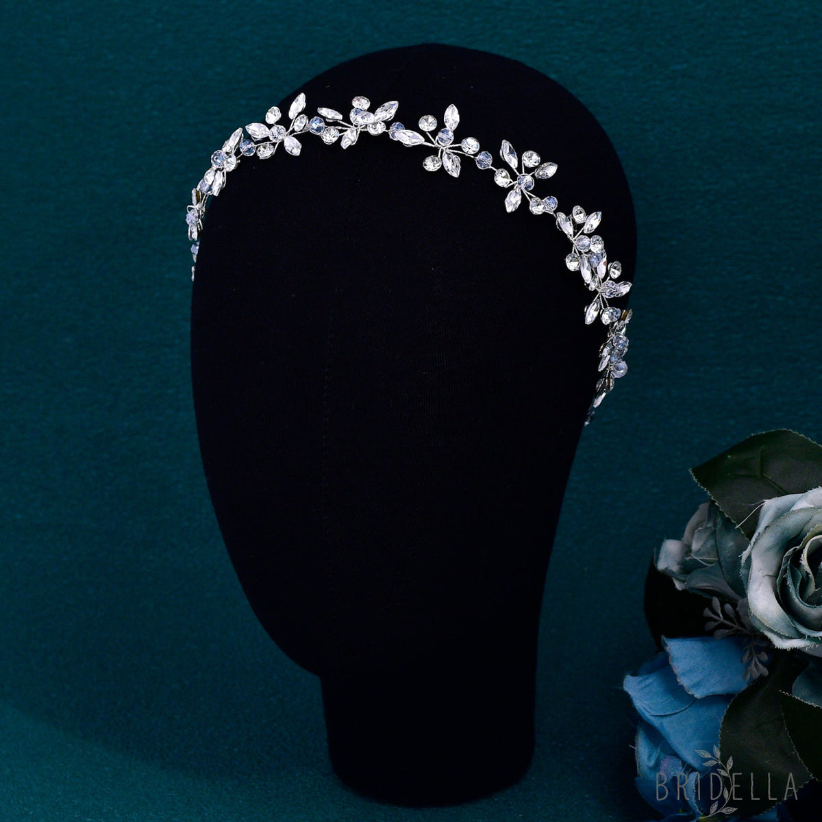 BHP731-S silver rhinestone crystal tiara