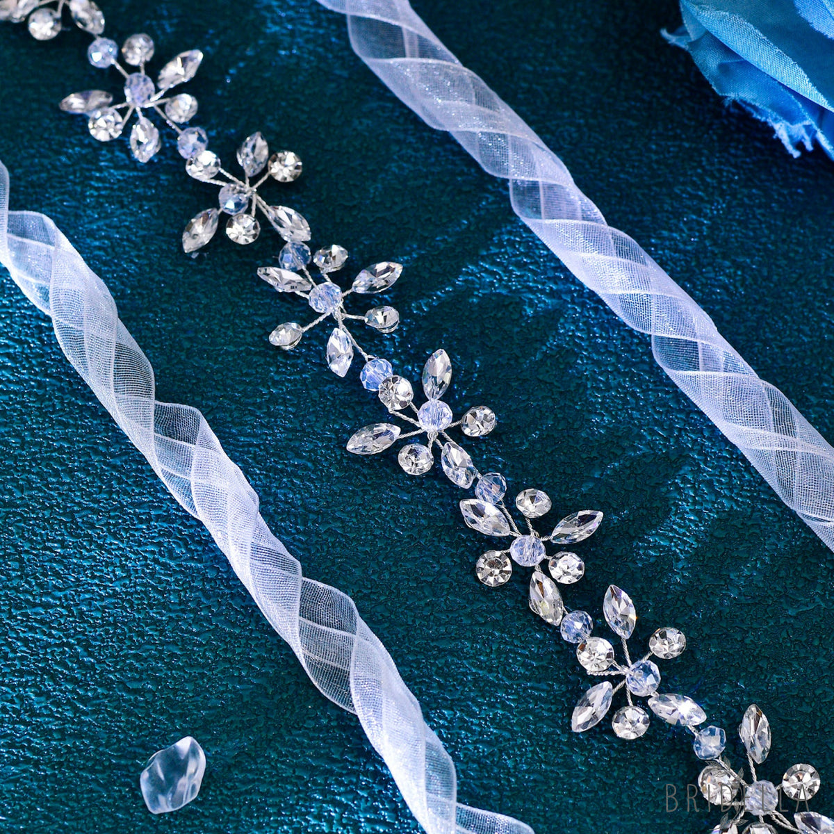 BHP731-S silver rhinestone crystal tiara
