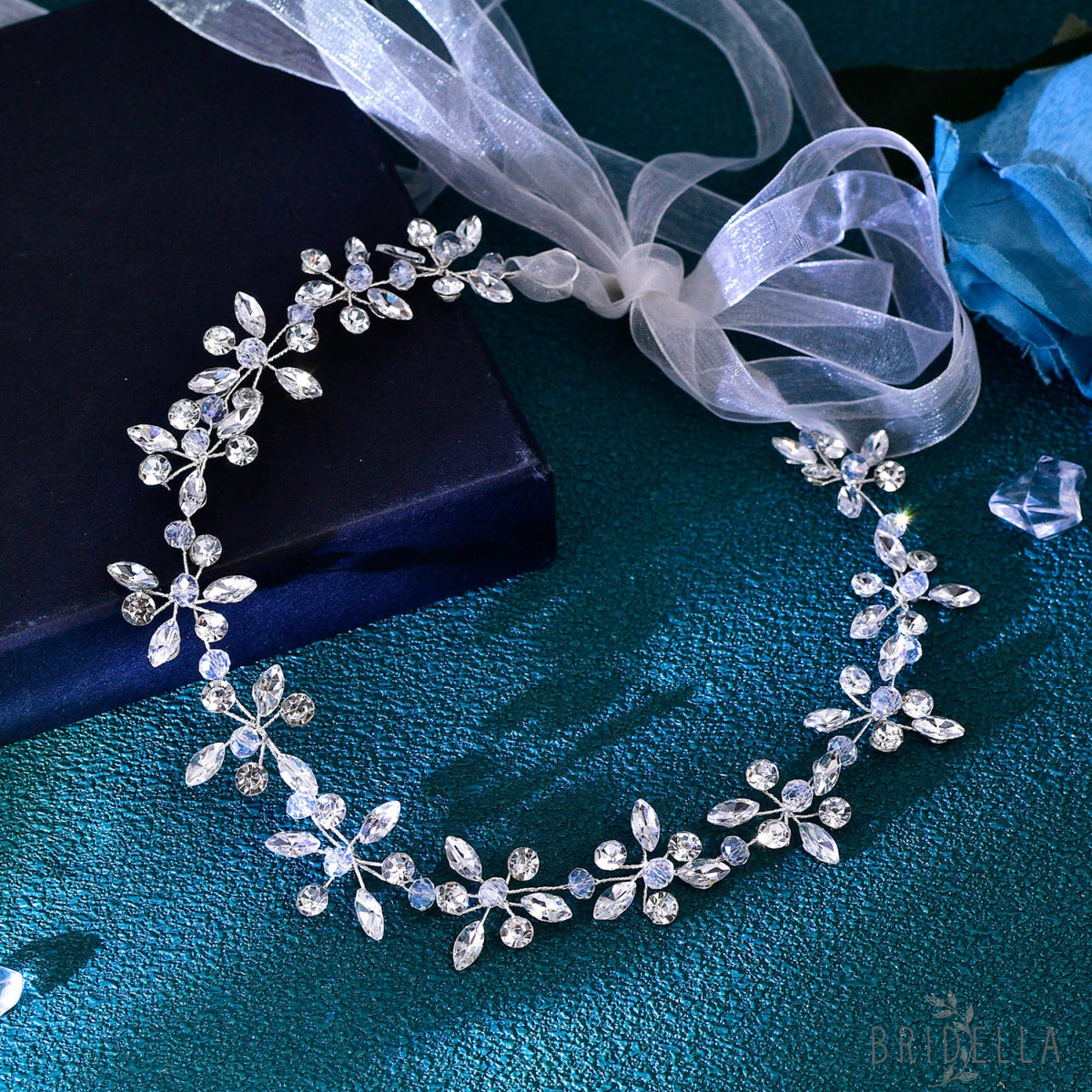 BHP731-S silver rhinestone crystal tiara