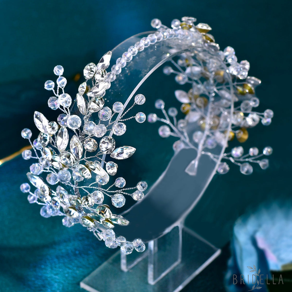 BHP804-Silvery silver rhinestone crystal tiara