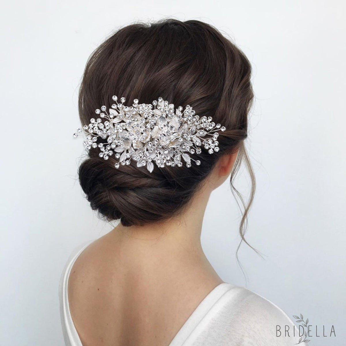 BHP352-Comb silver rhinestone hair comb