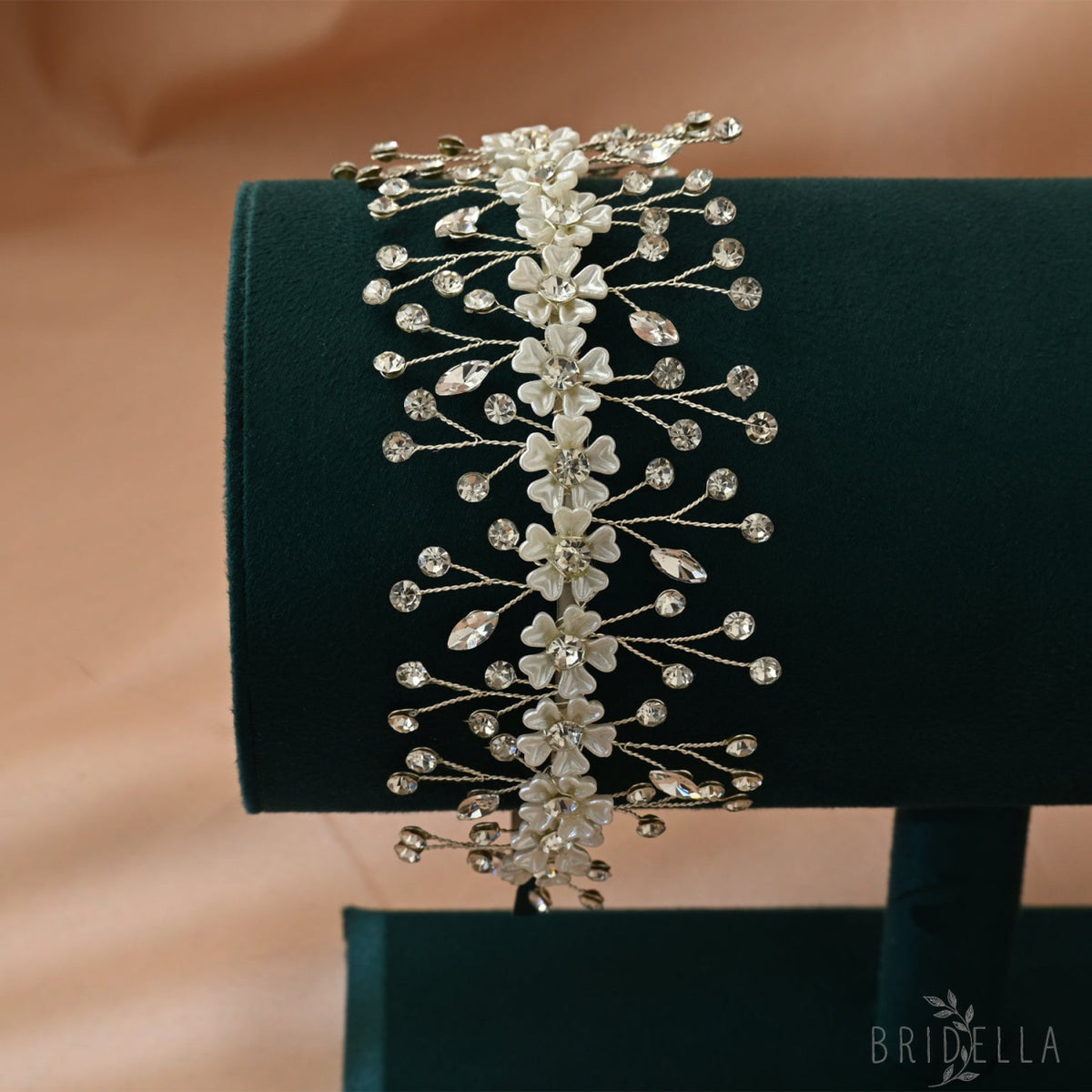 Silver Rhinestone Flower Bridal Headband Wedding - Bridella BHP543-S - Silvery - HEADWEAR