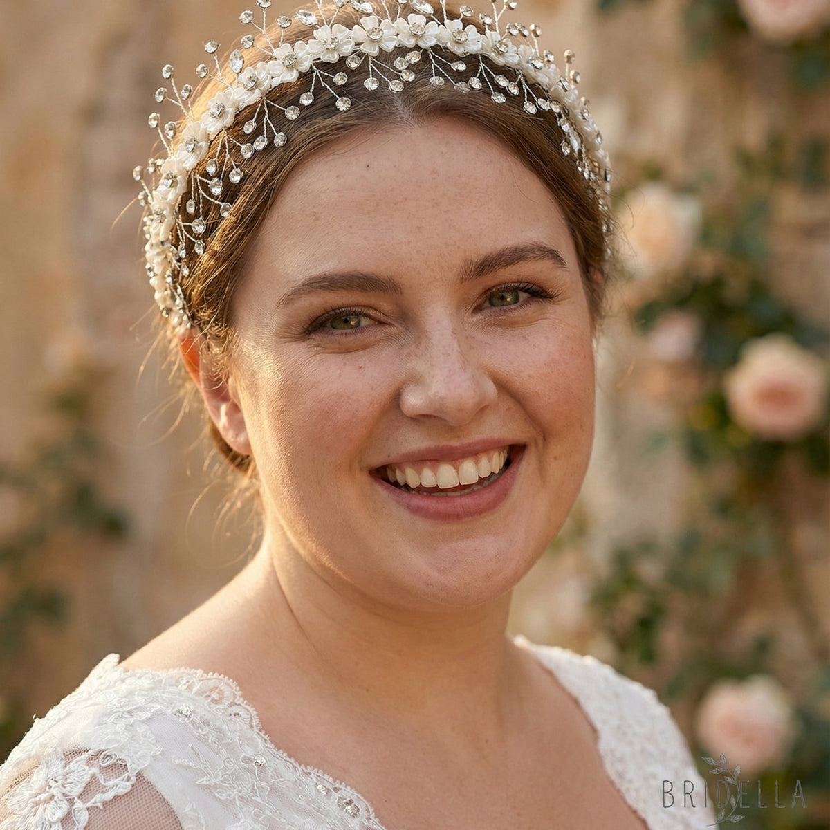 Silver Rhinestone Flower Bridal Headband Wedding - Bridella BHP543-S - Silvery - HEADWEAR