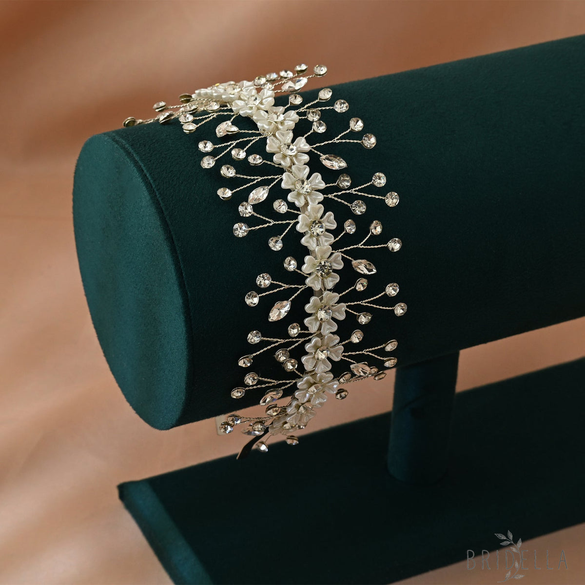 Silver Rhinestone Flower Bridal Headband Wedding - Bridella BHP543-S - Silvery - HEADWEAR