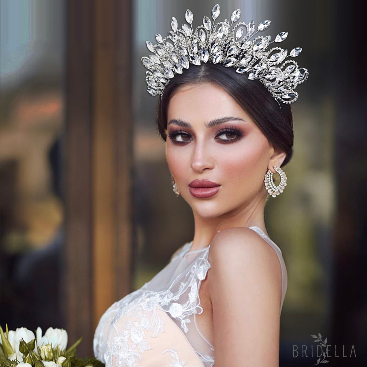 BHP616-S silver rhinestone crown