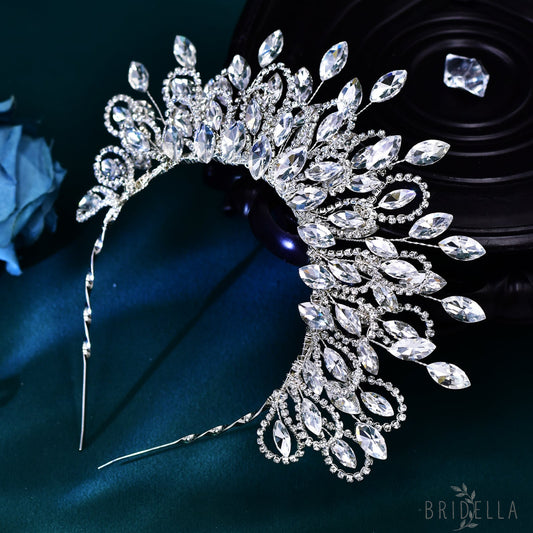 BHP616-S silver rhinestone crown
