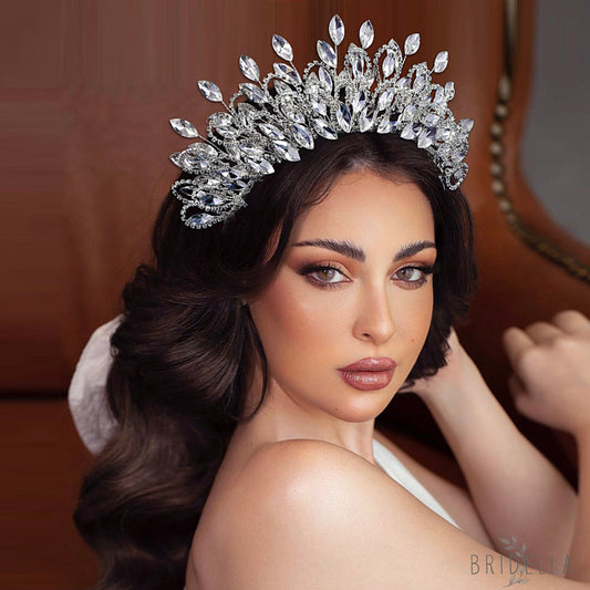 BHP616-S silver rhinestone crown