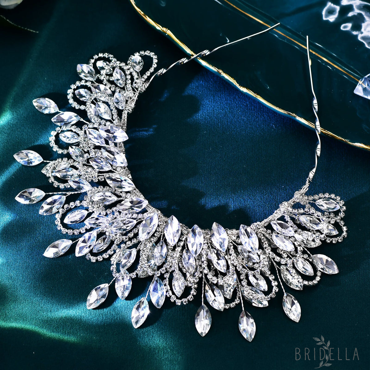 BHP616-S silver rhinestone crown
