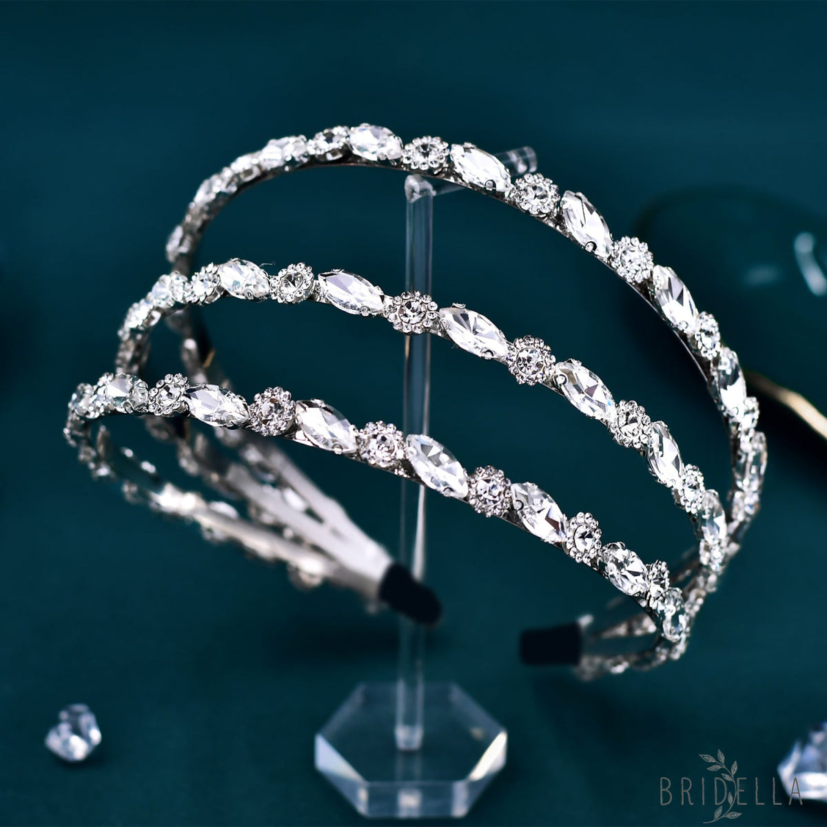 BHP597-S silver rhinestone tiara