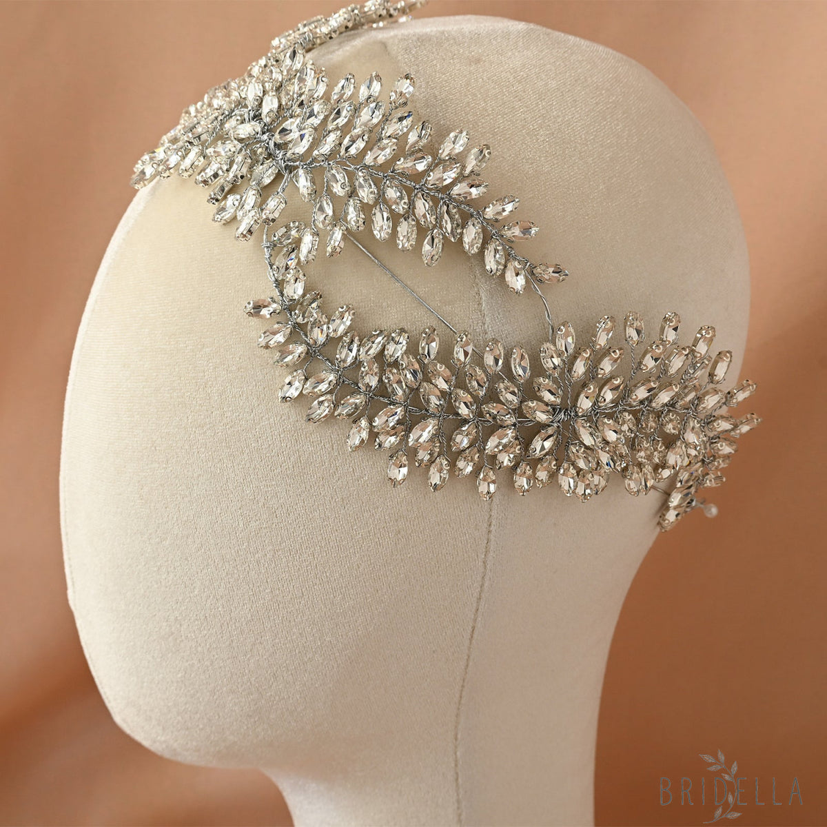 Silver Rhinestone Pearl Bridal Crown Tiara - Bridella BHP444-S - Silvery - HEADWEAR