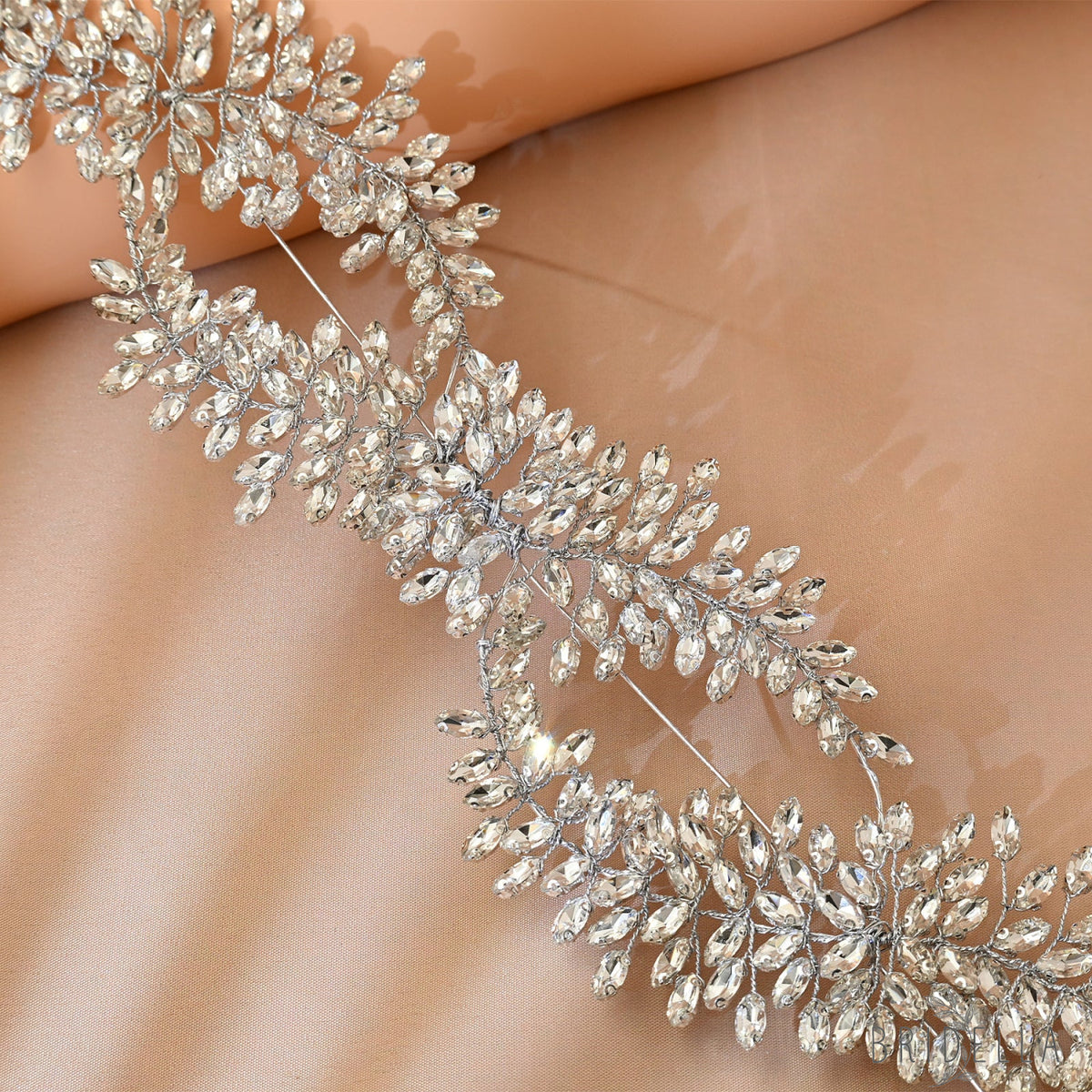 Silver Rhinestone Pearl Bridal Crown Tiara - Bridella BHP444-S - Silvery - HEADWEAR