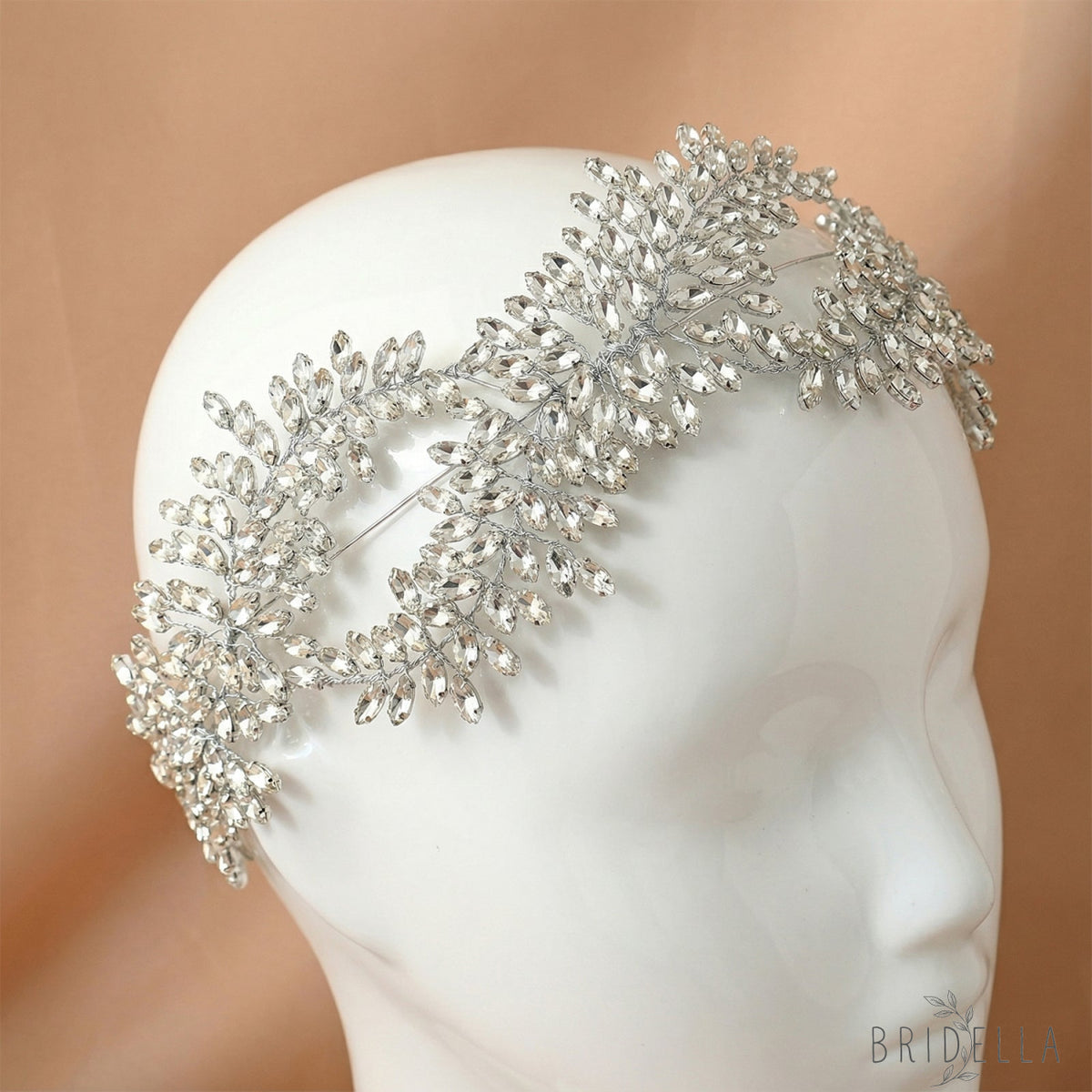 Silver Rhinestone Pearl Bridal Crown Tiara - Bridella BHP444-S - Silvery - HEADWEAR