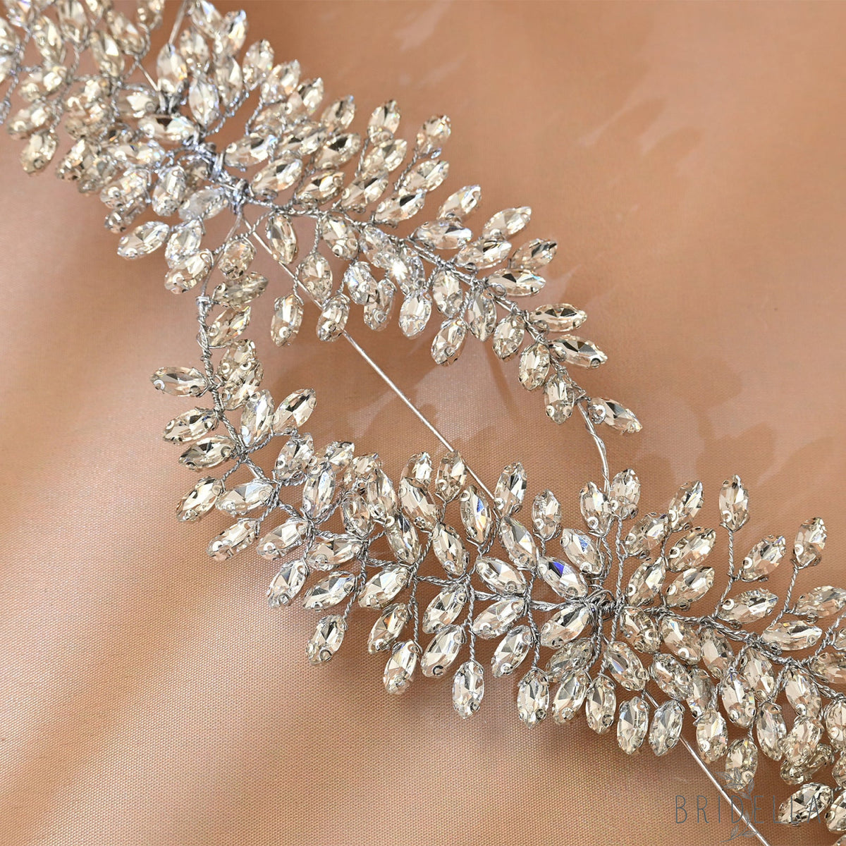 Silver Rhinestone Pearl Bridal Crown Tiara - Bridella BHP444-S - Silvery - HEADWEAR