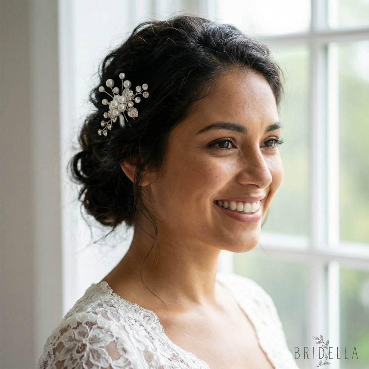 Silver Rhinestone Pearl Bridal Hair Pins Wedding - Bridella BHP504-S - Silvery - HEADWEAR