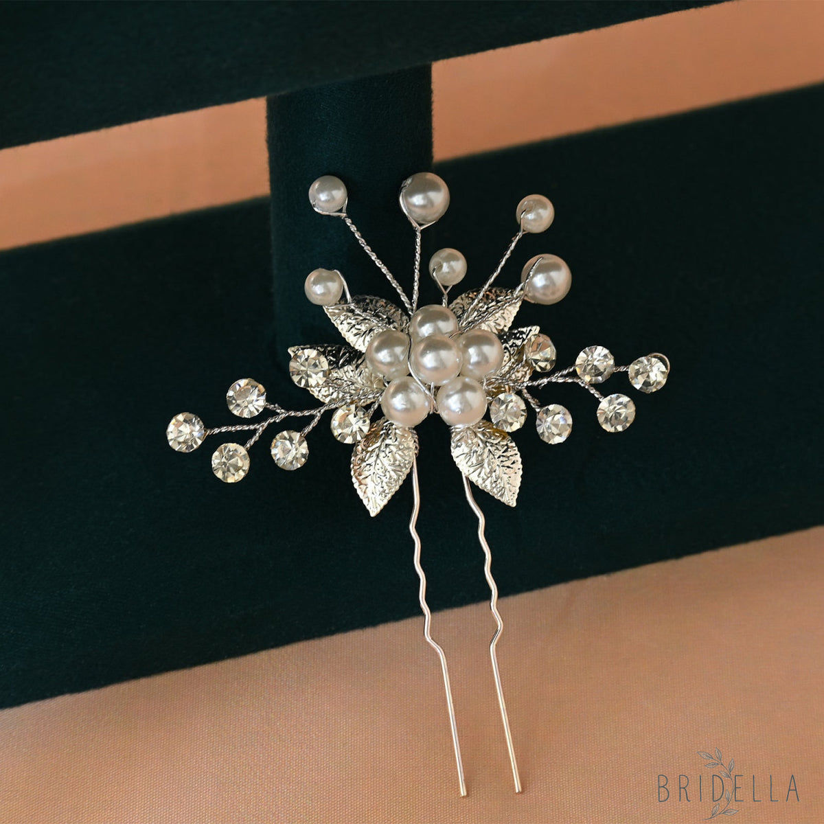 Silver Rhinestone Pearl Bridal Hair Pins Wedding - Bridella BHP504-S - Silvery - HEADWEAR