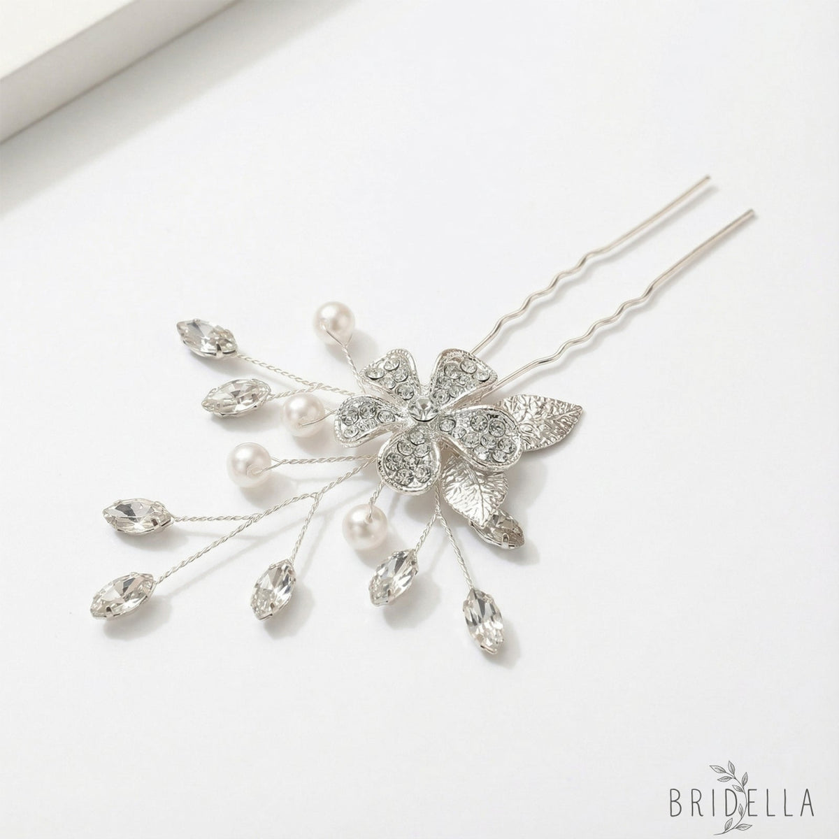 Silver Rhinestone Pearl Bridal Hair Pins Wedding - Bridella BHP506-S - Silvery - HEADWEAR
