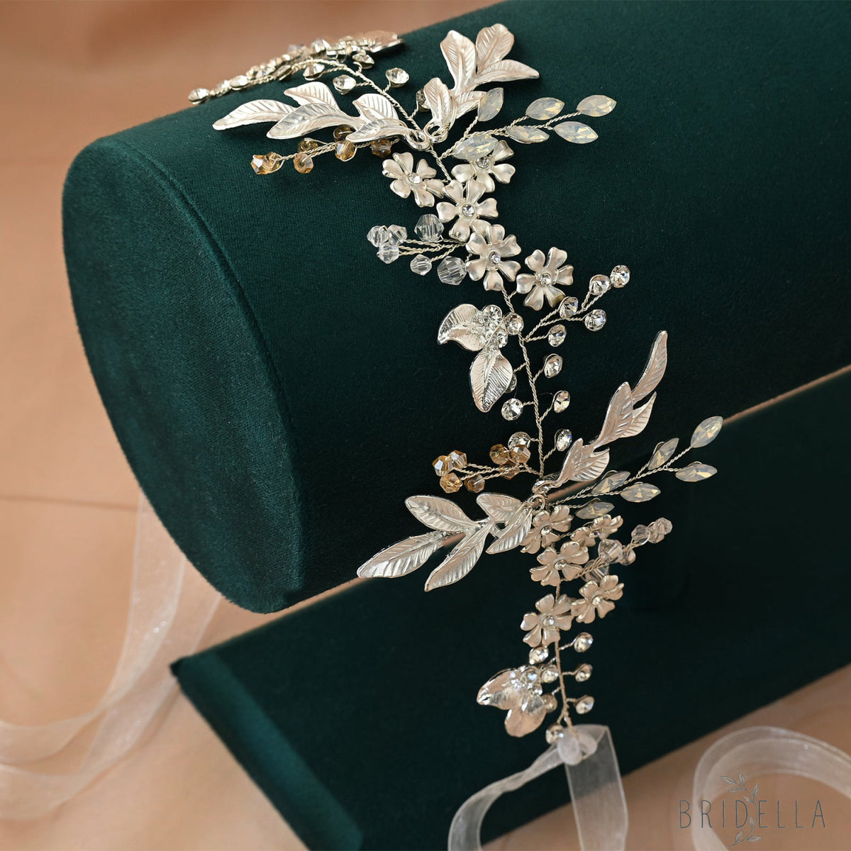 Silver Rhinestone Pearl Bridal Headband Wedding Hair - Bridella BHP278-S - Silvery - HEADWEAR