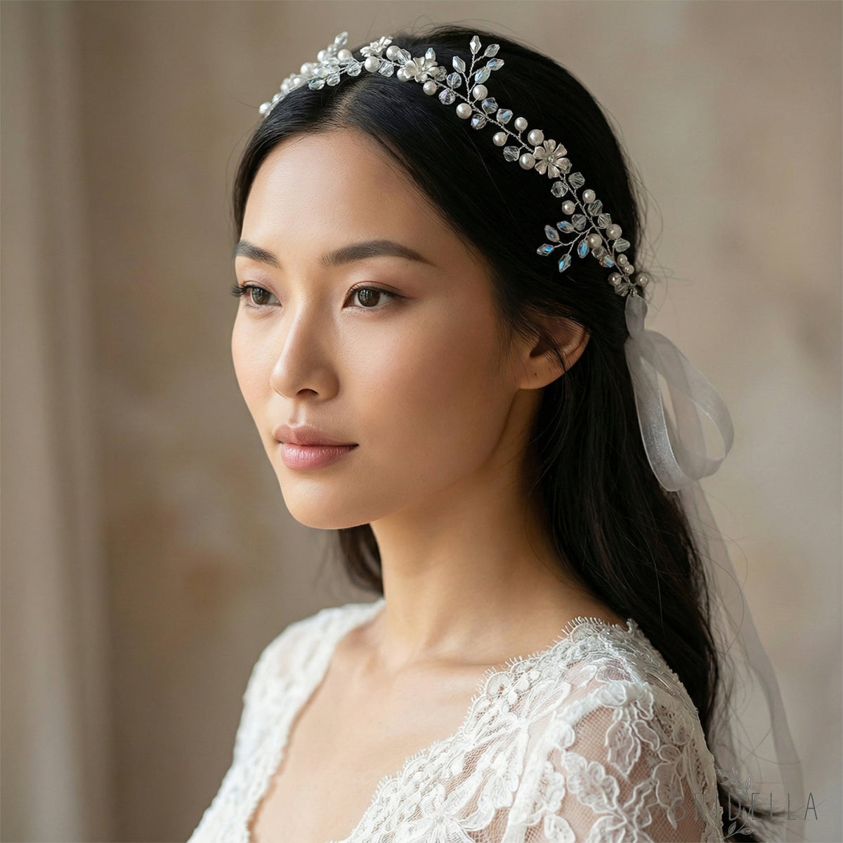 Silver Rhinestone Pearl Bridal Headband Wedding Hair - Bridella BHP347-S - Silvery - HEADWEAR