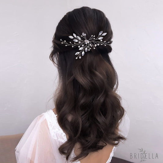 BHP103-GM silver rhinestone pearl headband