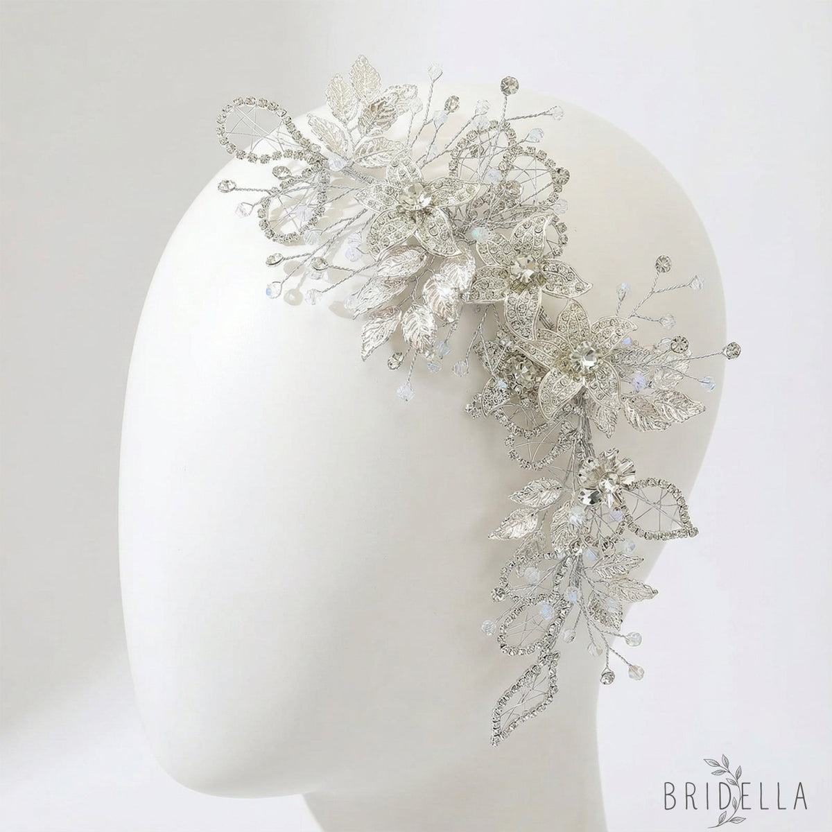 Silver Rhinestone Pearl Bridal Headband Wedding Hairpiece - Bridella BHP282-S - Silvery - HEADWEAR