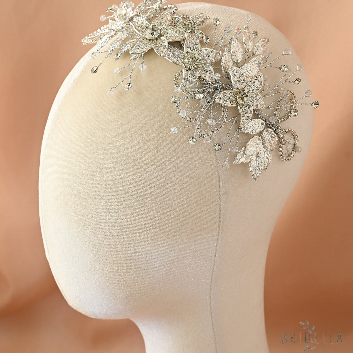 Silver Rhinestone Pearl Bridal Headband Wedding Hairpiece - Bridella BHP282-S - Silvery - HEADWEAR