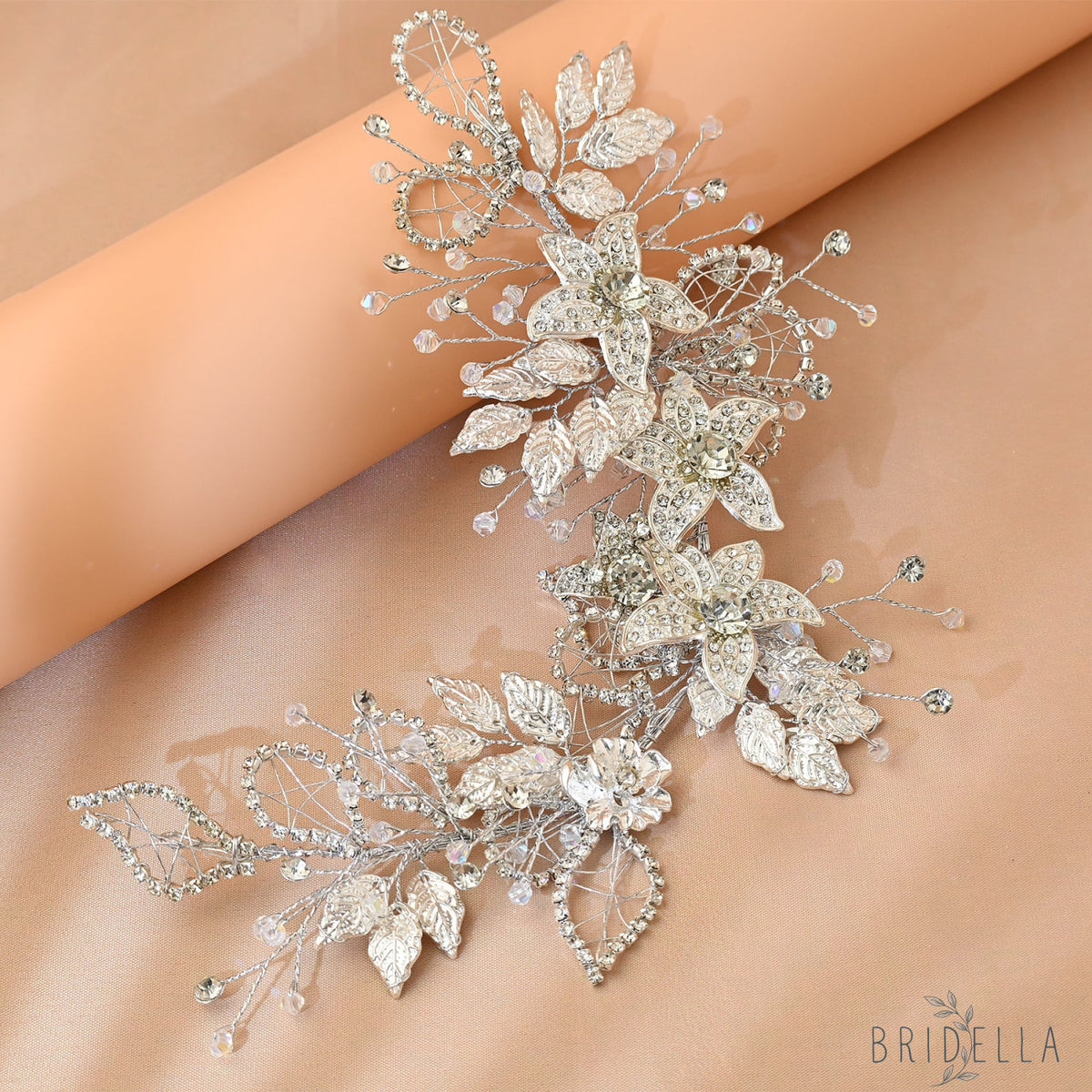 Silver Rhinestone Pearl Bridal Headband Wedding Hairpiece - Bridella BHP282-S - Silvery - HEADWEAR