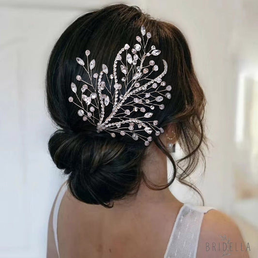 BHP587-S silver rhinestone pearl headwear