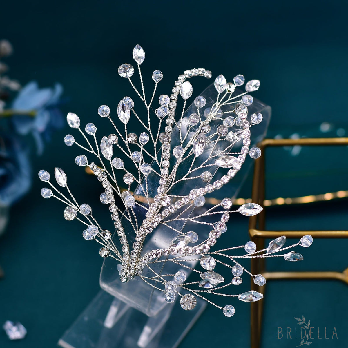 BHP587-S silver rhinestone pearl headwear