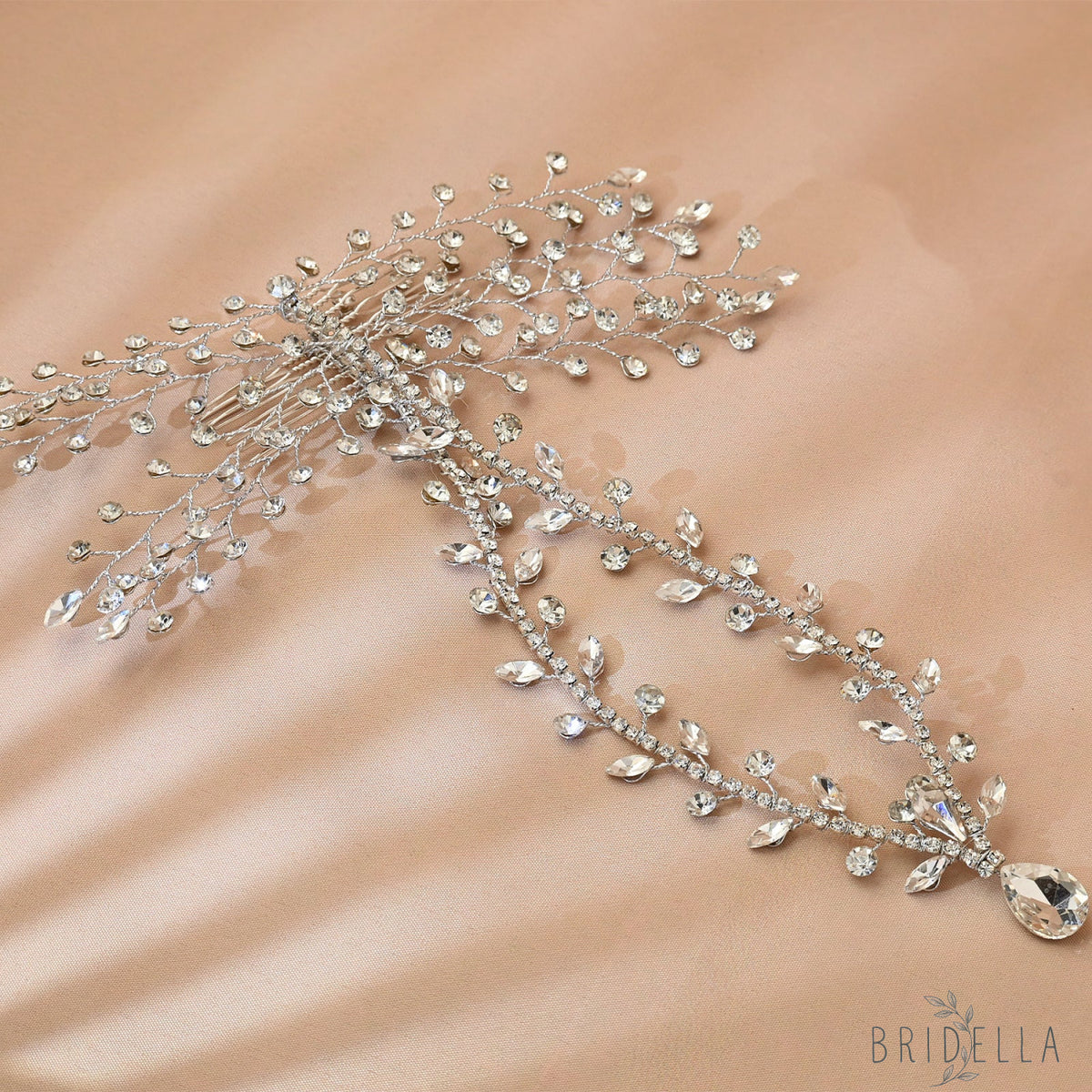 Silver Rhinestone Pearl Bridal Tiara Crown - Bridella BHP466-S - Silvery - HEADWEAR