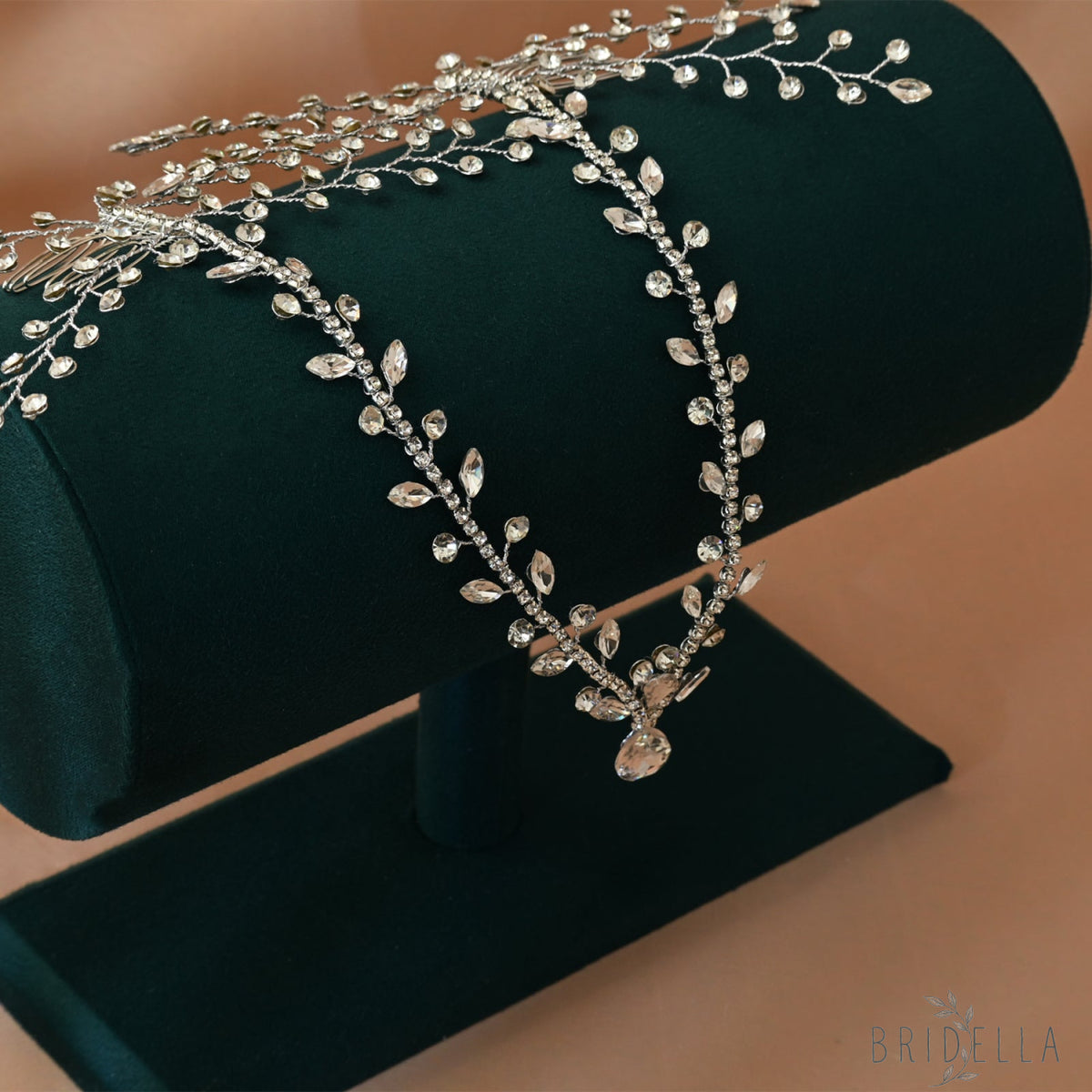 Silver Rhinestone Pearl Bridal Tiara Crown - Bridella BHP466-S - Silvery - HEADWEAR