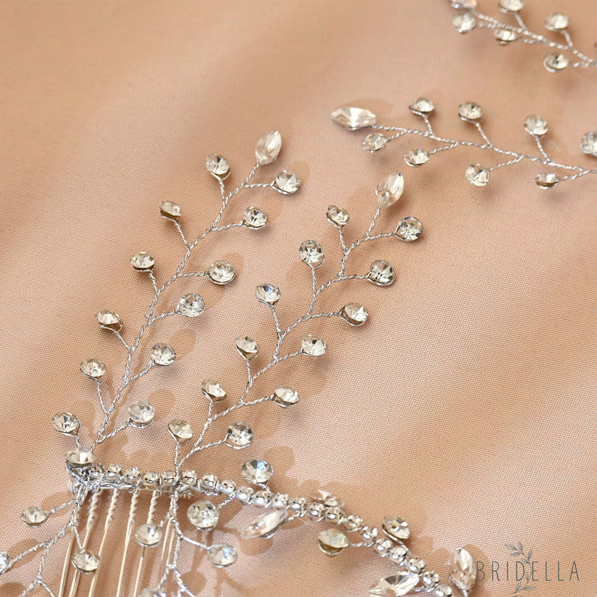 Silver Rhinestone Pearl Bridal Tiara Crown - Bridella BHP466-S - Silvery - HEADWEAR