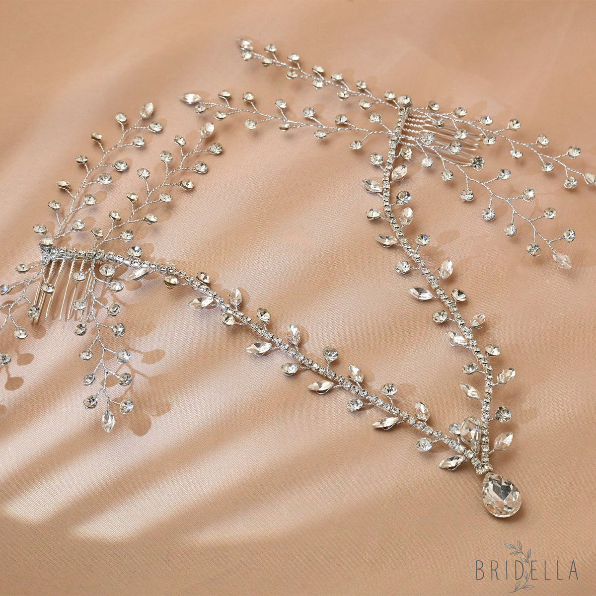 Silver Rhinestone Pearl Bridal Tiara Crown - Bridella BHP466-S - Silvery - HEADWEAR